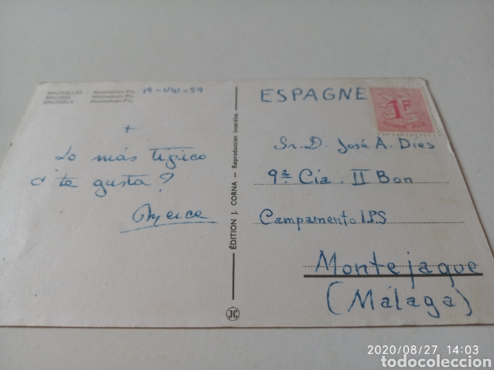 Postales: Postal Bruselas MANNEKEN PIS,MONTEJAQUE - Foto 2
