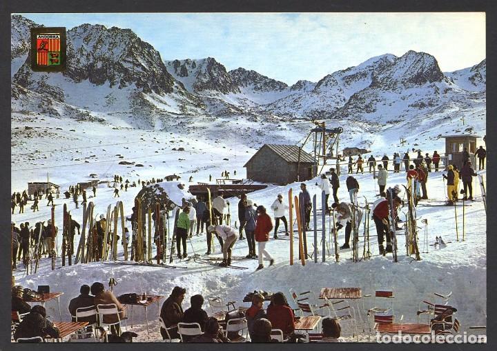 Postales: Andorra. Pas de la Casa. *Pistes d&acute;Esqu&iacute;* Ed. Fisa n&ordm; 4120. Dorso Cedosa. Nueva.