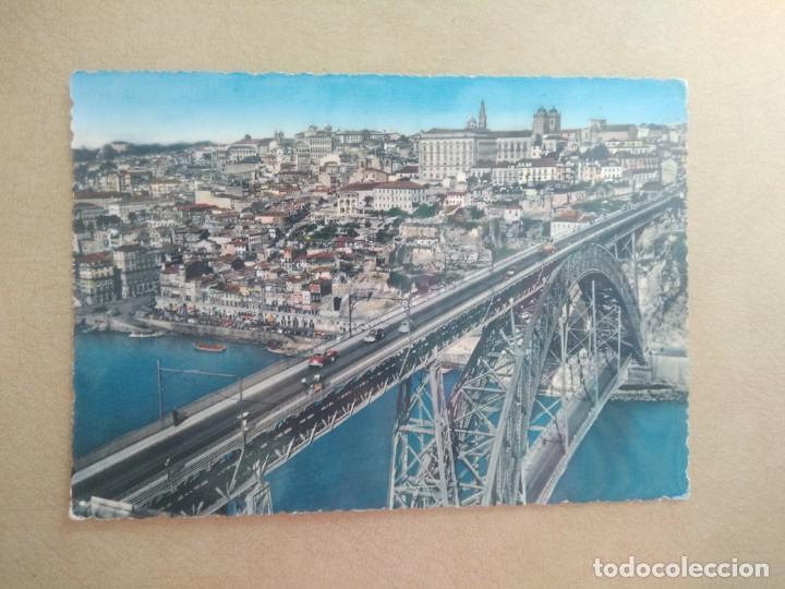 Cartoline: Postal porto, ponte de D.Luiz e uma vista do cais da riveira