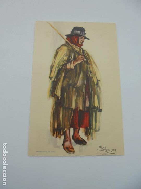Postcards: BILLETE POSTAL ILUSTRADO. PORTUGAL. CTT. COSTUMES PORTUGUSES. N&ordm; 9. MINHO. PASTORA COM PALHO&Ccedil;A