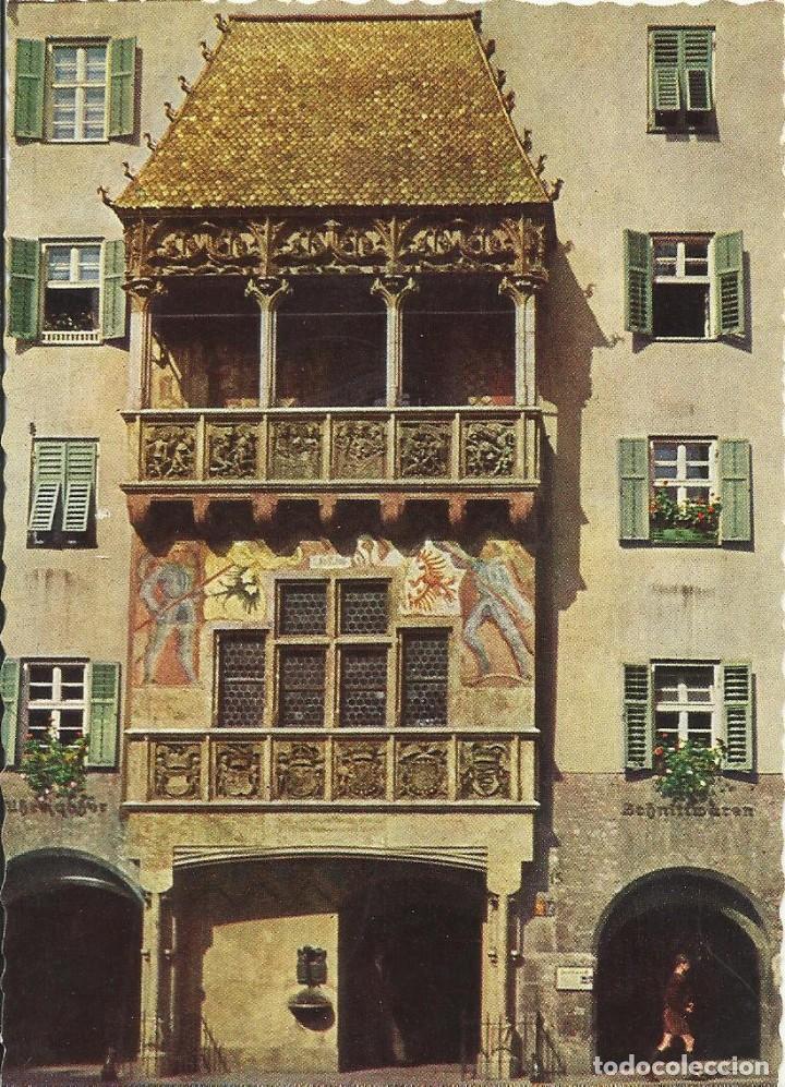 Postkarten: Austria. Innsbruck. Goldenes Dachi. 10x15 cm. Buen estado. Entre 1960 y 1970. Postal.