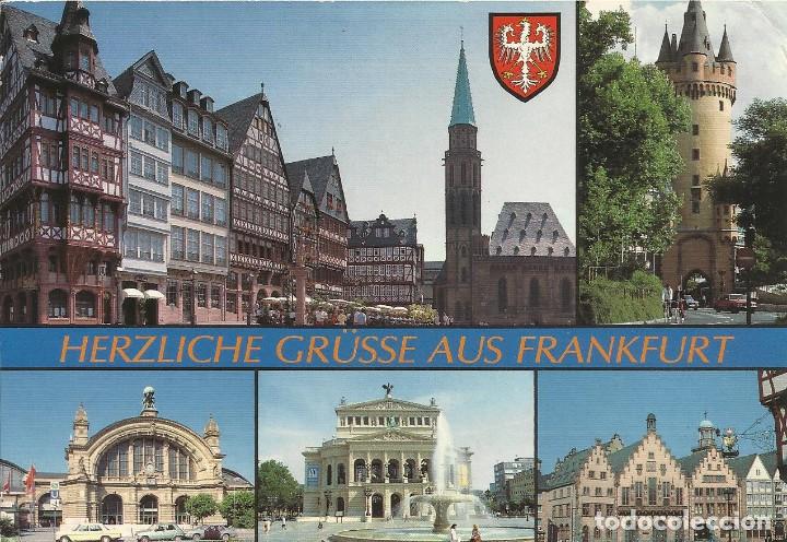 Postkarten: Alemania. Herzliche Grusse aus Frankfurt. Fotografic Collection. 11x16 cm. A&ntilde;os 1990. Postal.