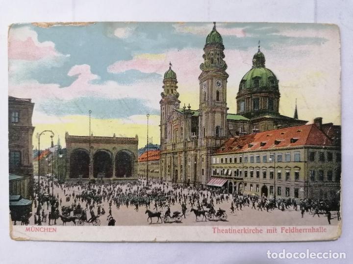 Postales: POSTAL MUNICH, CIRCULADA, A&Ntilde;O 1908 - Foto 1