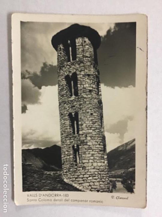 Postais: ANDORRA VALLS D'ANDORRA. SANTA COLOMA DETALL DEL CAMPANAR ROMANIC. (V. CLAVEROL)