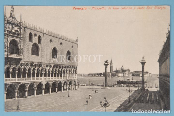 Postkarten: Antigua POSTAL - VENEZIA - PIAZZETTA, LE DUE COLONNE E ISOLA SAN GIORGIO - LA DE LA FOTO