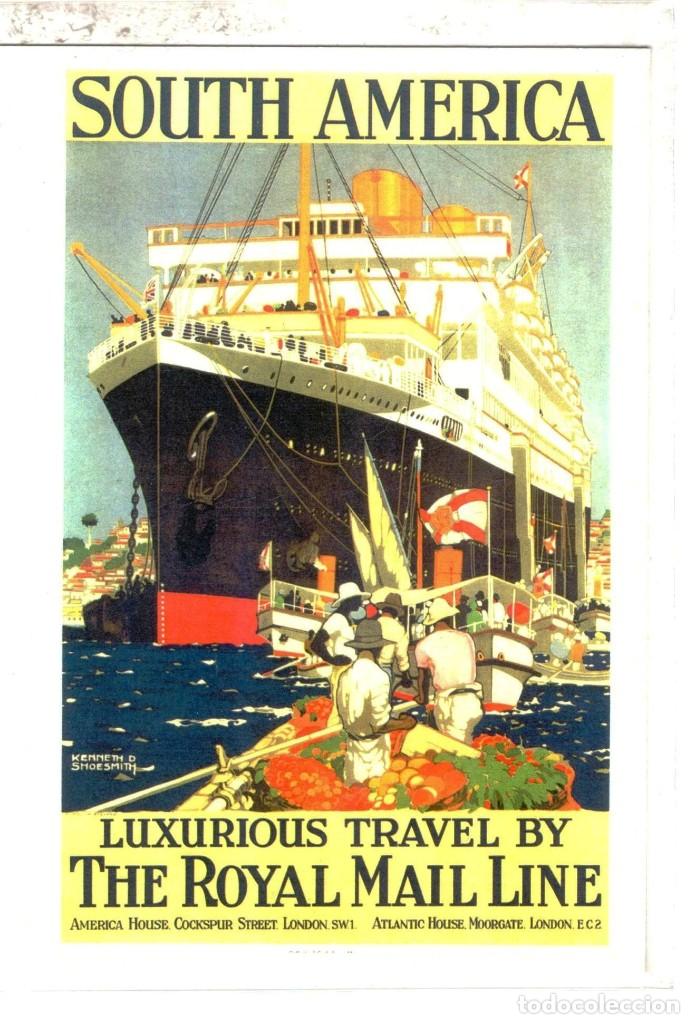 Postales: cartel antiguo de naviera en formato postal