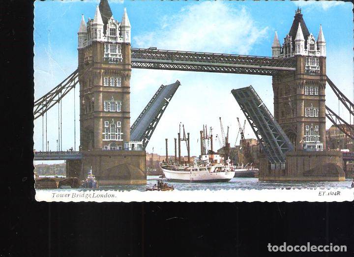 Postales: Tower Bridge of London. Torre del Puente de Londres. Inglaterra.Fechada y sellada en 1970.