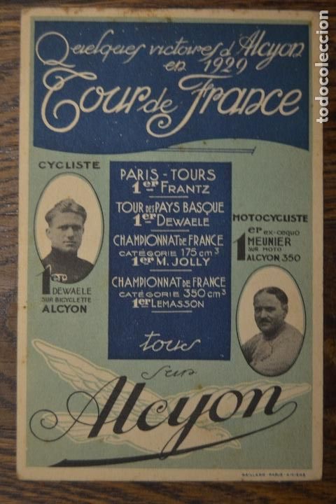 Postales: RARO POSTAL CICLISMO 1929 TOUR DE FRANCE ALCYON BICICLETAS Y MOTOCICLETAS