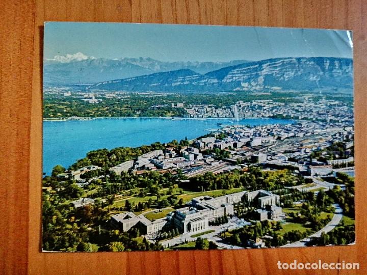 Postkarten: POSTAL - SUIZA - GINEBRA - PALACIO DE LAS NACIONES Y EL MONT-BLANC