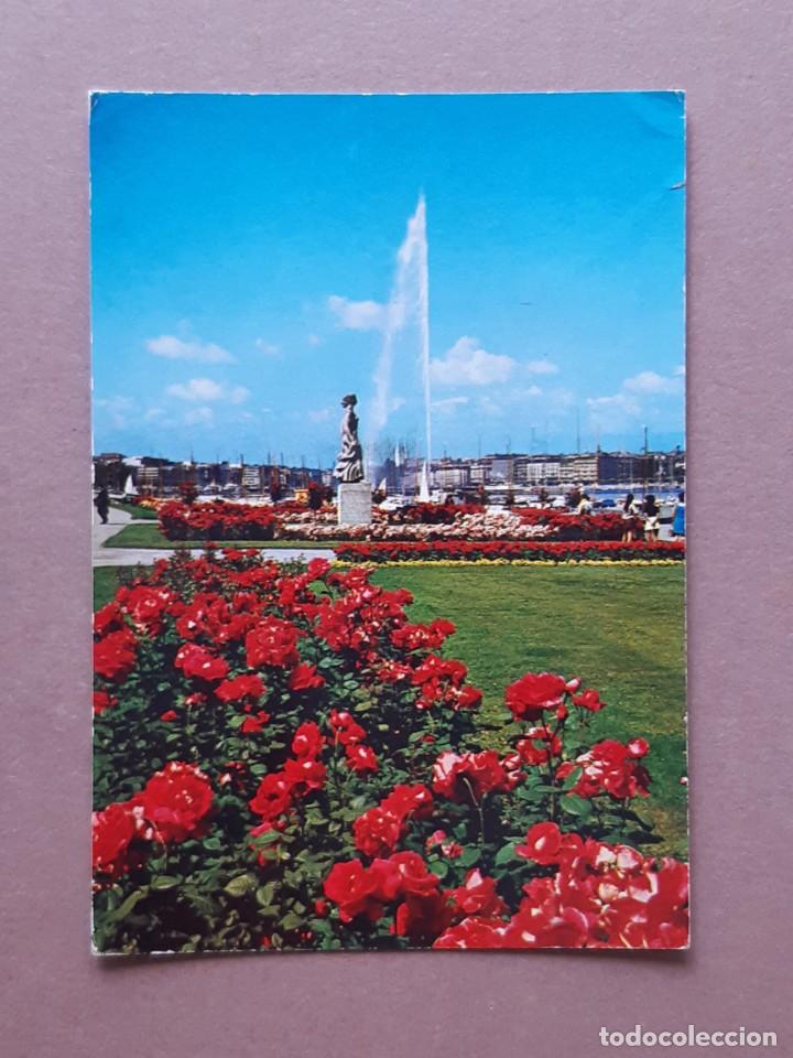 Postales: POSTAL 5553 EDITIONS COLORIS. LE QUAI DES EAUX VIVES. LA BRISE. GINEBRA. SUIZA. CIRCULADA.