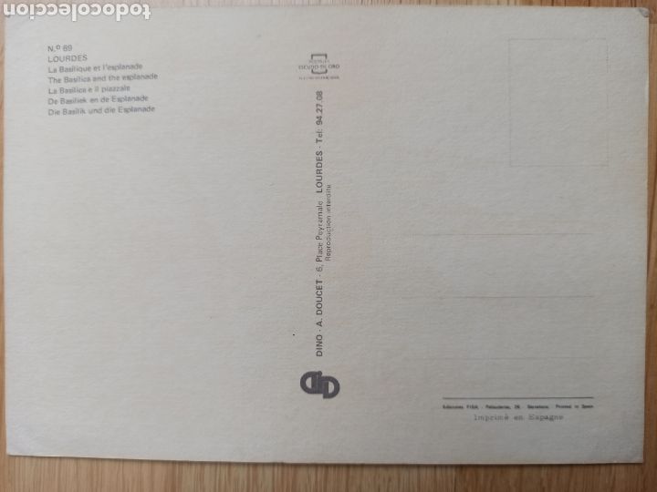 Postales: Postal Lourdes. - Foto 2