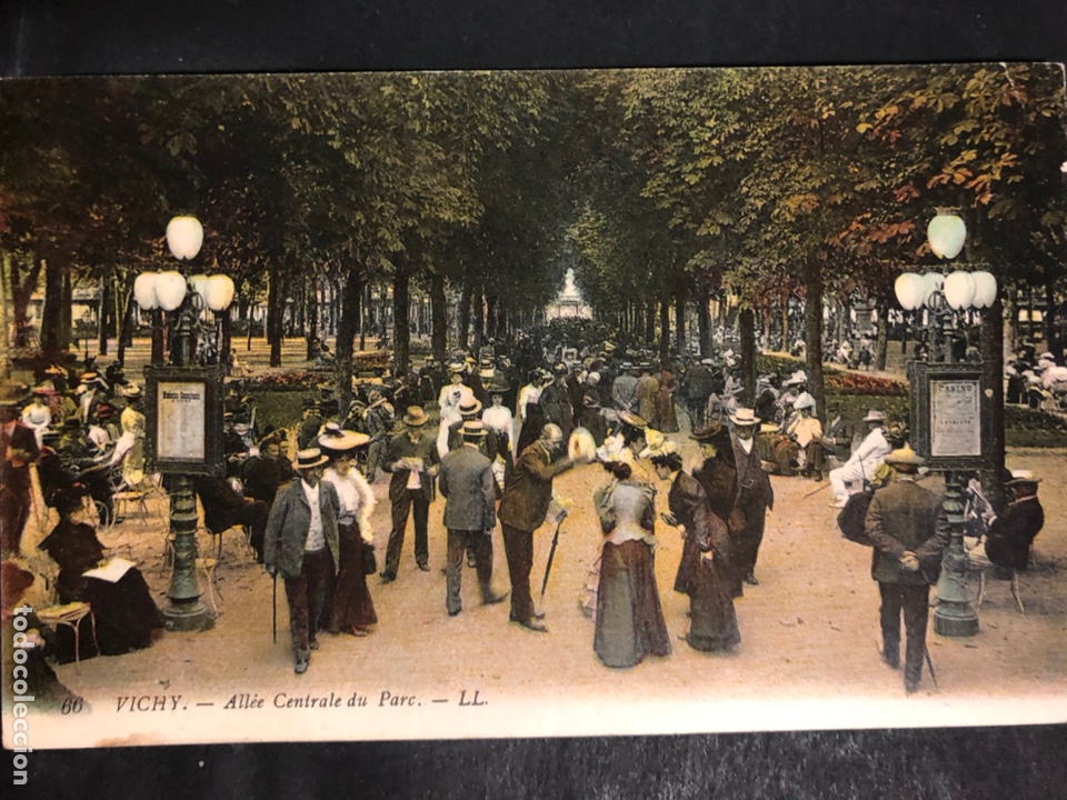 Postales: Antigua postal de Vichy parque - Foto 1