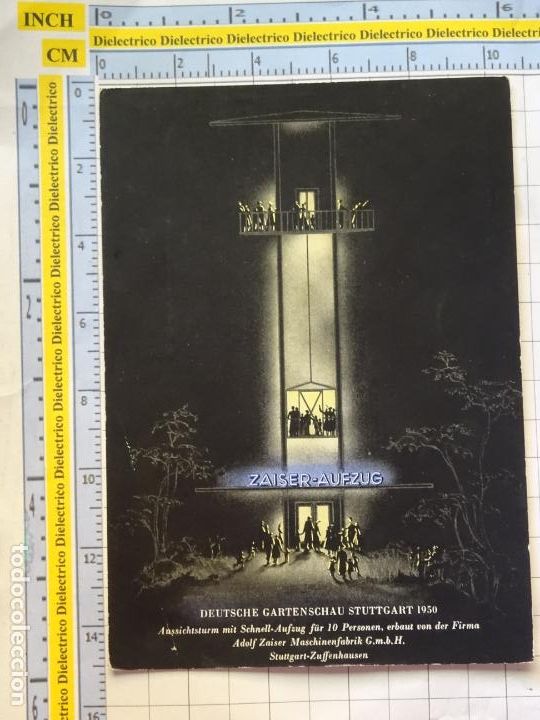 Postais: POSTAL DE ALEMANIA. EXPOSICI&Oacute;N GARTENSCHAU 1950 STUTTGART ASCENSOR ZAISER AUFZUG . 2299