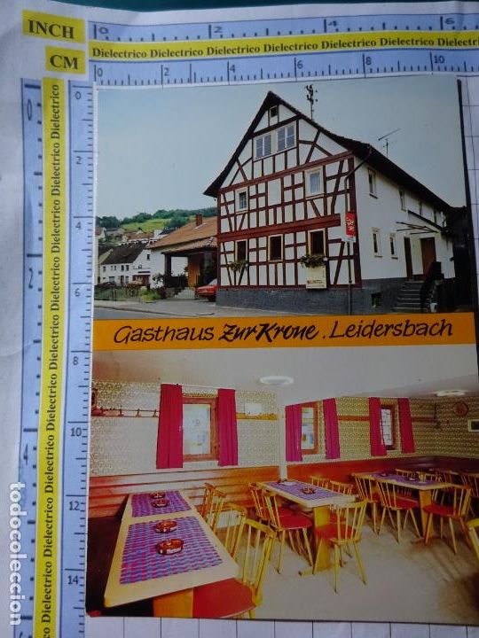 Postcards: POSTAL DE ALEMANIA. RESTAURNATE HOTLE. GASTHAUS ZUR KRONE LEIDERSBACH. 60