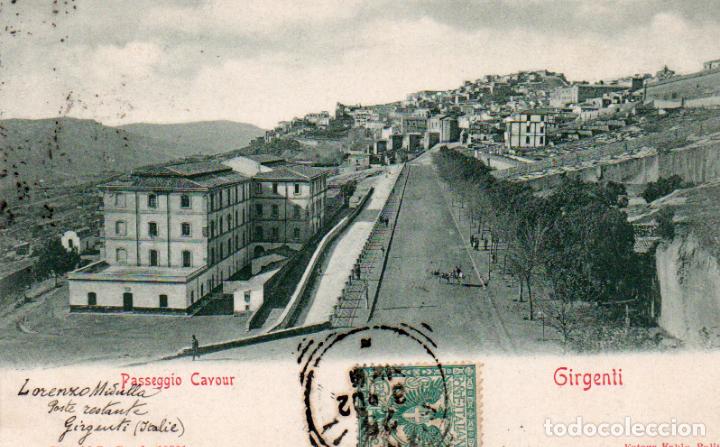 Cartoline: POSTAL DE GIRGENTI - PASSEGGIO CAVOUR - ITALIA