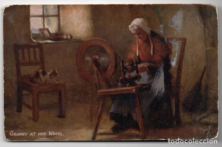 Postales: Postal antigua inglesa. Tuck&acute;s post card. Granny and her wheel. Sin circular