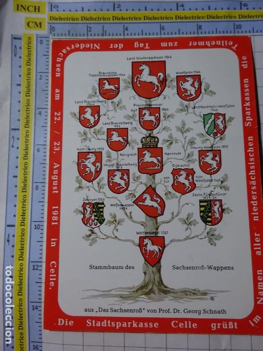 Postais: POSTAL DE ALEMANIA. BAJA SAJONIA. A&Ntilde;O 1981. STADTSPARKASSE CELLE. CAJA DE AHORROS BANCOS. 3560