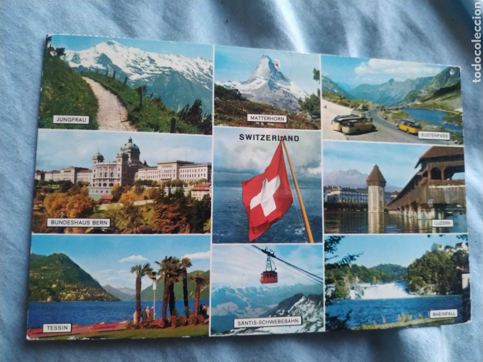 Postkarten: Postal postcard Suiza Switzerland escrita y con franqueo en el reverso