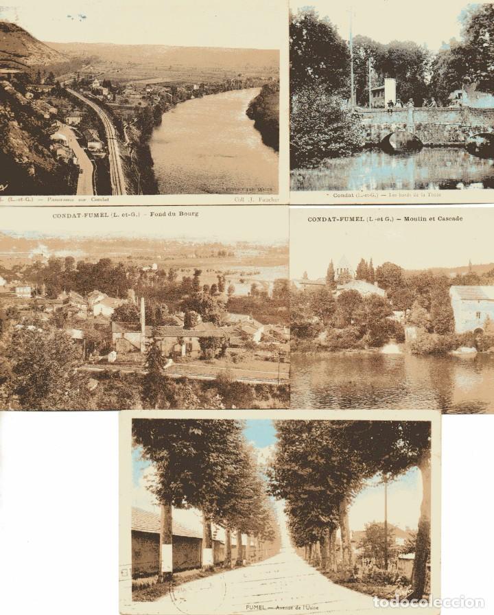 Postales: Ad310 FRANCIA LOTE 5 postales vintage CONDAT FUMEL 1910-40's