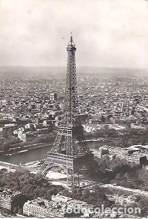 Cartoline: ANTIGUA POSTAL 127 PARIS VUE AERIENNE DE LA TOUR EFFIEL LA SEINE ET L'ARC DE TRIOMPHE 1954