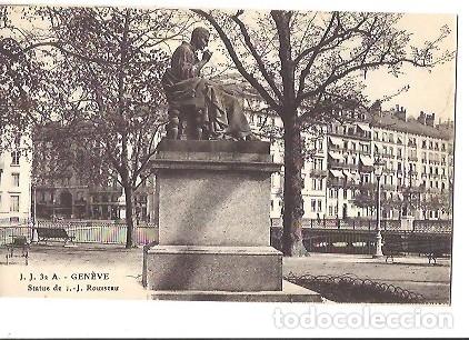 Postais: ANTIGUA POSTAL J J 32 A GENEVE STATUE DE J J ROSSEAU