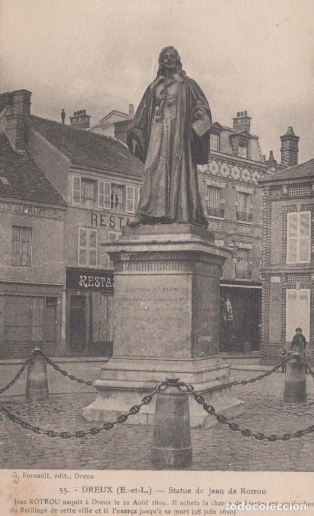 Postales: POSTAL FRANCIA - DREUX - STATUE DE JEAN DE ROTROU - G FOUCAULT