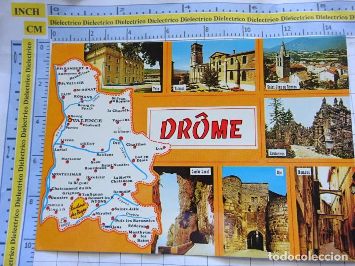 Cartoline: POSTAL DE FRANCIA. REGIONES FRANCESAS. MAPA PLANO MONUMENTOS. DR&Ocirc;ME. 43