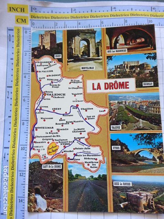 Postkarten: POSTAL DE FRANCIA. REGIONES FRANCESAS. MAPA PLANO MONUMENTOS. LA DR&Ocirc;ME. 62