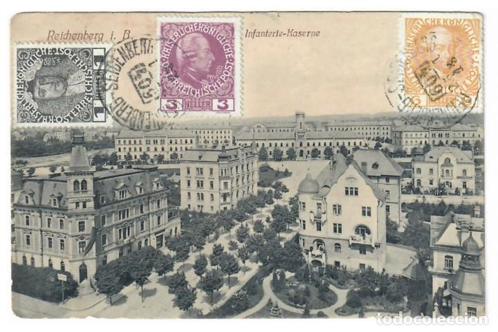 Postales: TSCHECHIEN &diams; REICHENBERG I. B. &diams; RADETZKYSTRASSE &diams; INFANTERIE-KASERNE &diams; 1913