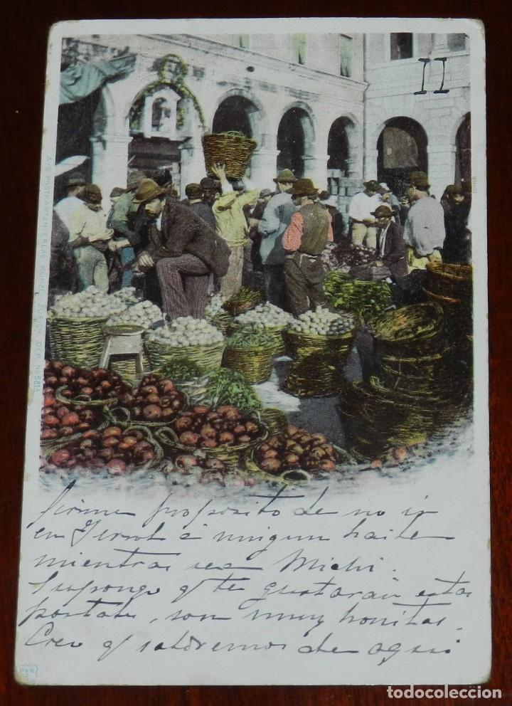 Postais: POSTAL DE PLAZA DE UN MERCADO, POSTAL DE ITALIA, CIRCULADA.