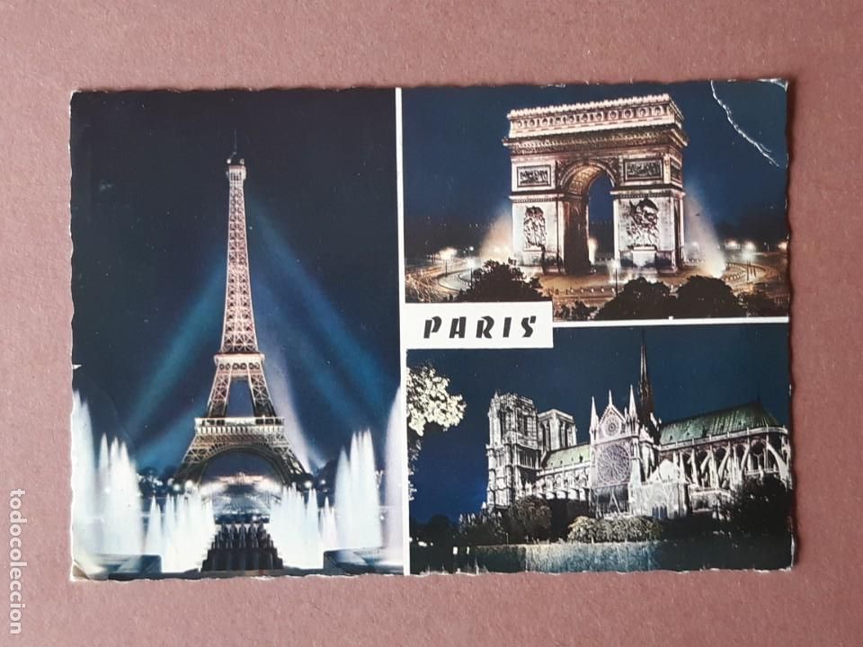 Postales: POSTAL 577 CHANTAL. TOUR EIFFEL. NOTRE-DAME. ARCO DE TRIUNFO. PARIS. FRANCIA. CIRCULADA 1972.