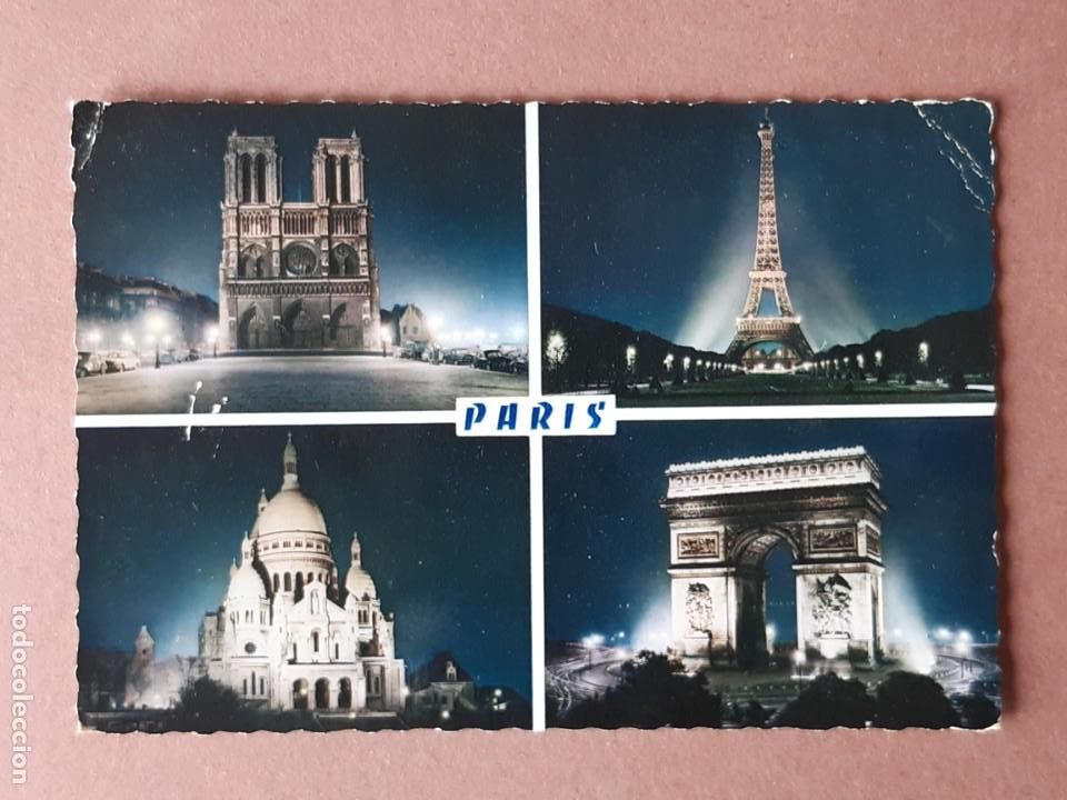 Postales: POSTAL 600 CHANTAL. TOUR EIFFEL. NOTRE-DAME. SACR&Eacute;-COEUR. TRIUNFO. PARIS. FRANCIA. CIRCULADA 1961.