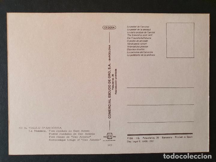 Postales: POSTAL ANDORRA (ORIGINAL SIN CIRCULAR) - Foto 2