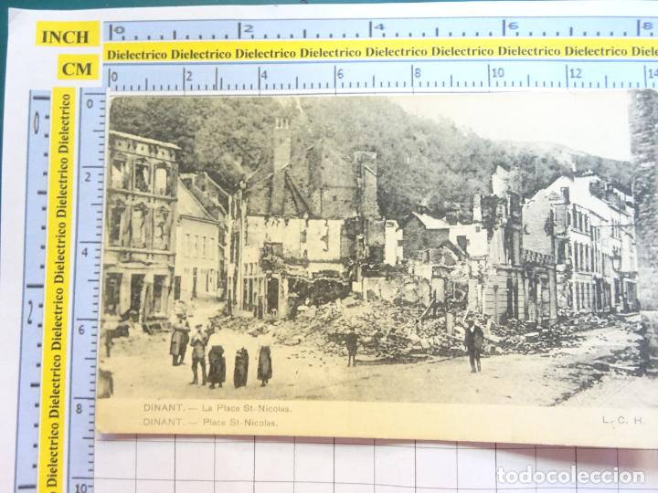 Cartoline: POSTAL DE B&Eacute;LGICA. A&Ntilde;OS 10 30. DINANT PRIMERA GUERRA MUNDIAL BOMBARDEOS PLACE ST NICOLAS. 2413
