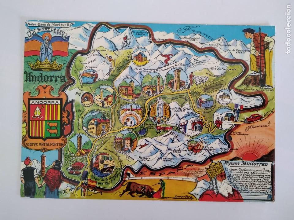 Postkarten: POSTAL VALLS D'ANDORRA PLAN TOURISTIQUE RV 72