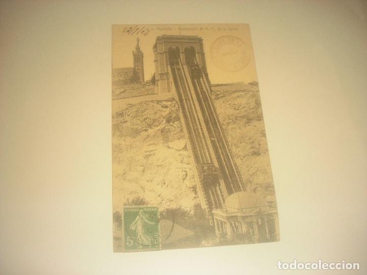 Postales: MARSEILLE . ASCENSEURS DE N.D. DE LA GARDE.CIRCULADA 1908. - Foto 1