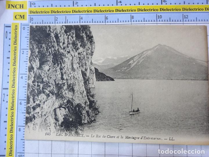 Postales: ANTIGUA POSTAL DE FRANCIA. LAC D'ANNECY LE ROC DE CHERE ET LA MONTAGNE D'ENTREVERNES. 607