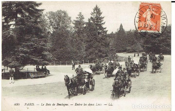 Cartes Postales: FRANCIA, POSTAL ANTIGUA, PARIS, LE BOIS DE BOULOGNE, CIRCULADA CON SU SELLO