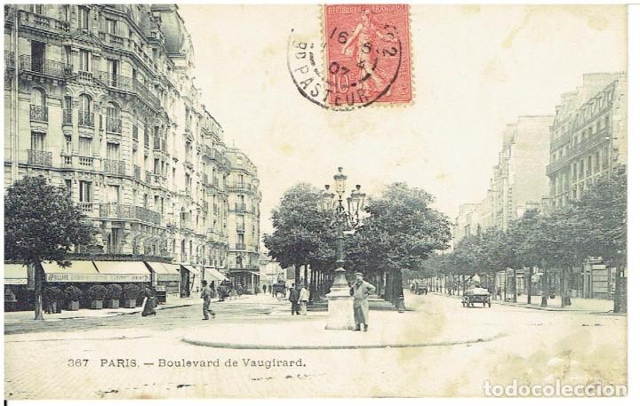 Postkarten: FRANCIA, POSTAL ANTIGUA, PARIS, BOULEVARD DE VAUGIRARD, CIRCULADA CON SU SELLO