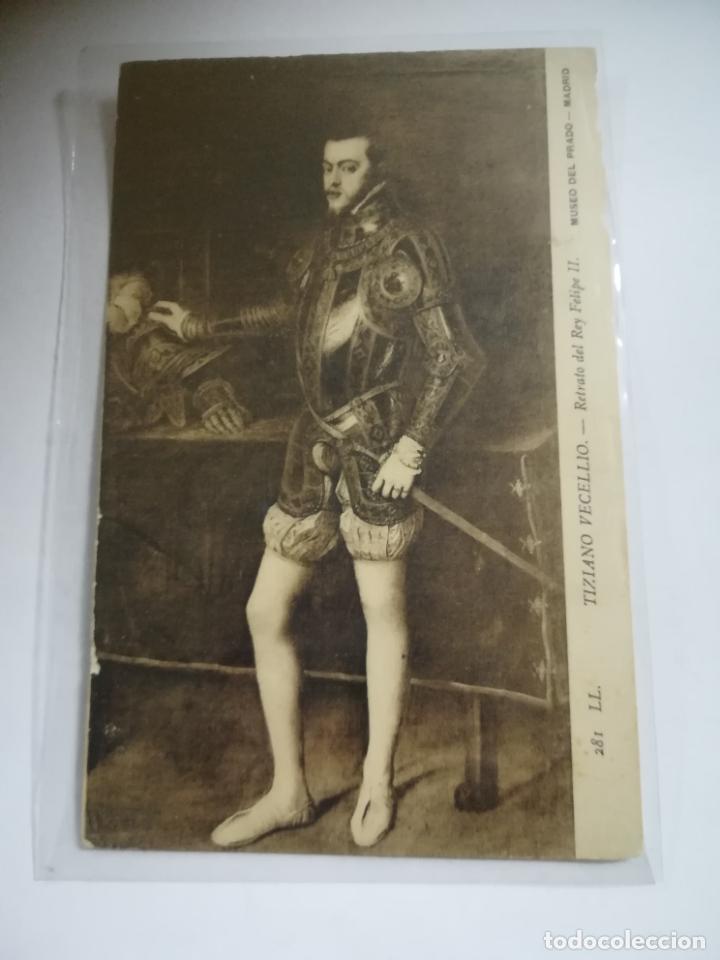 Postales: TARJETA POSTAL. TIZIANO VECELLIO. 281 LL. RETRATO DEL REY FELIPE II. MUSEO DEL PRADO