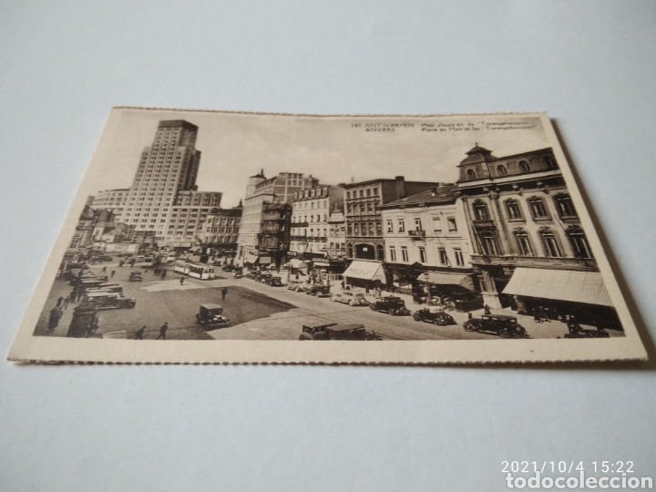 Postkarten: Postal antigua Amberes Place de meir et las torengebouwen