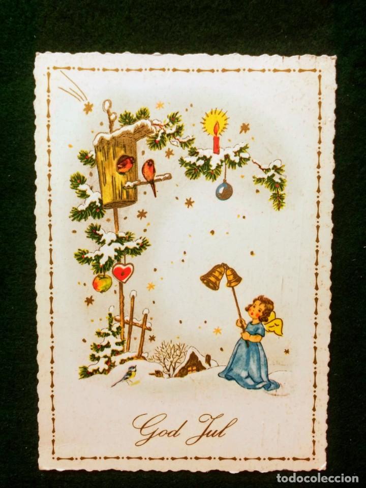 Postales: ANTIGUA POSTAL CIRCULADA Y ESCRITA 1963 FINLANDIA NAVIDAD - NOCHE VIEJA