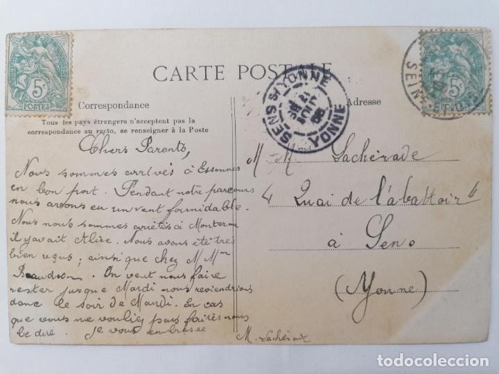 Postales: POSTAL CORBEIL - HOTEL BELLEVUE, CIRCULADA 1906 - Foto 2