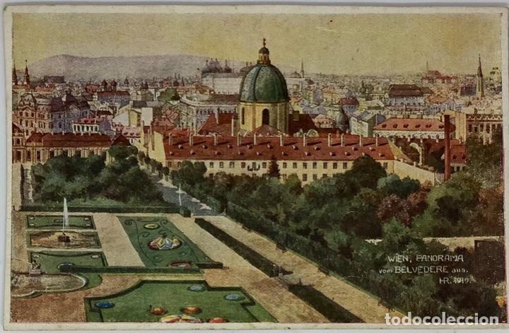 Cartes Postales: AUSTRIA, Panorama von Belvedere. 1919. Alex Klein. Escrita