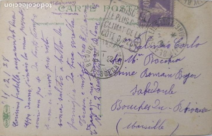 Postales: POSTAL NICE, PALACIO DE JETEE , CIRCULADA 1929, COLOREADA - Foto 2