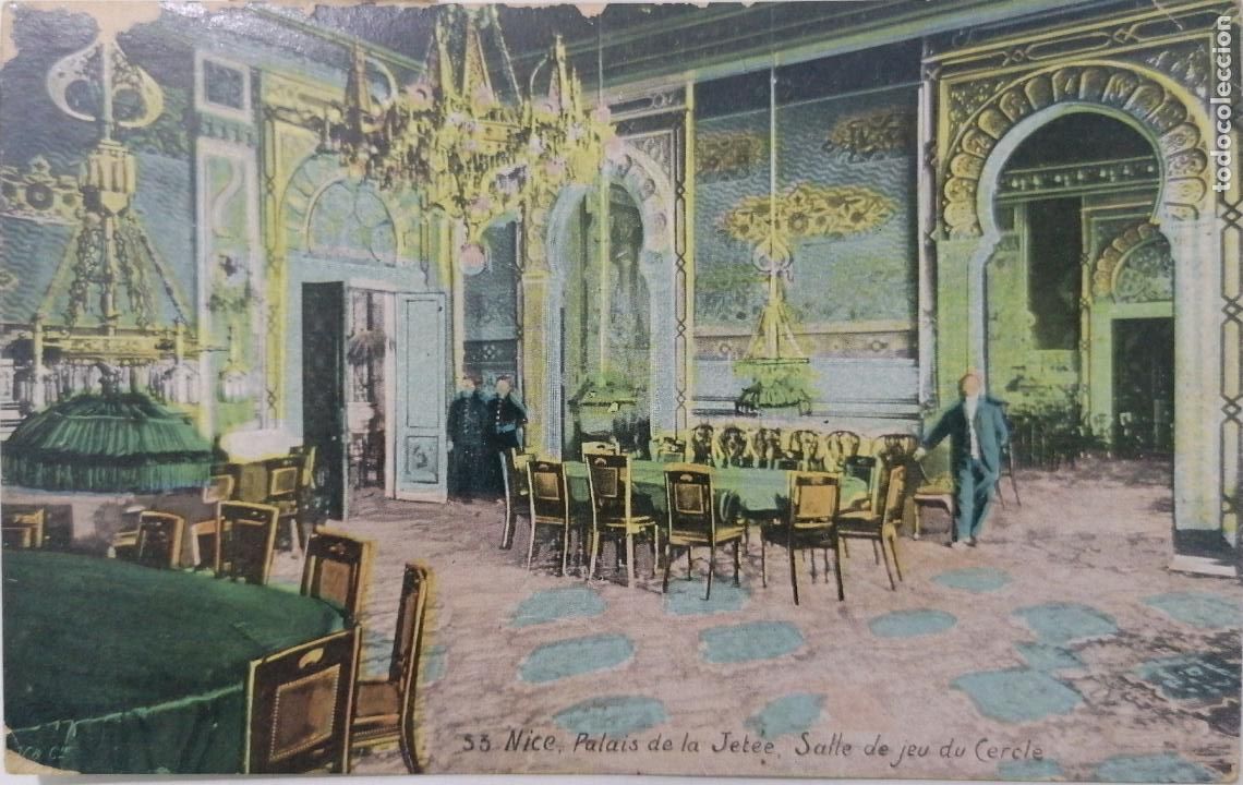 Postales: POSTAL NICE, PALACIO DE JETEE , CIRCULADA 1929, COLOREADA - Foto 1