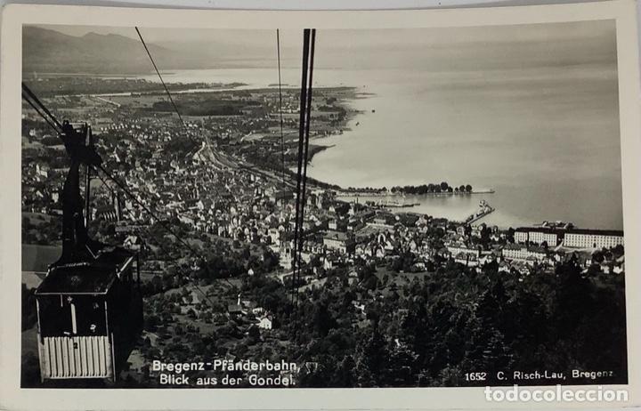 Postales: AUSTRIA, BREGENZ Pf&auml;nderbahn. Circulada 1938 sello III Reich