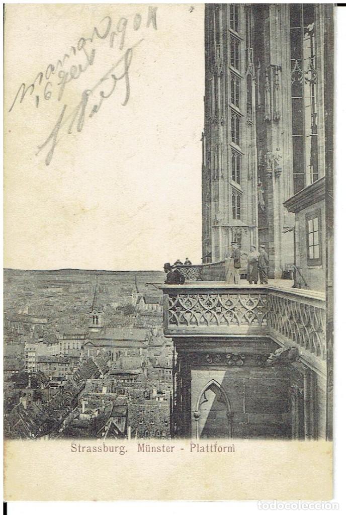 Postkarten: FRANCIA, , STRASSBURG, MUNSTER PLATTFORM, SIN DIVIDIR, CIRCULADA CON SU SELLO