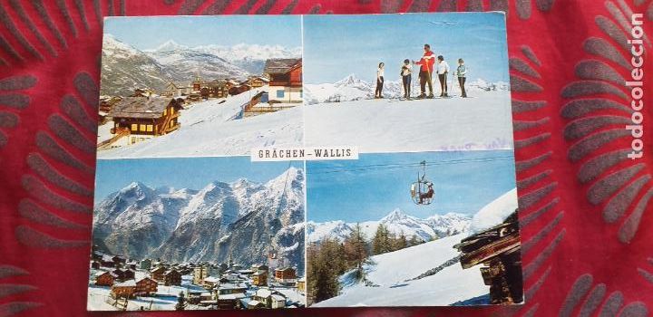 Postcards: SUIZA-V53-ESCRITA-GRACHEN,WALLIS