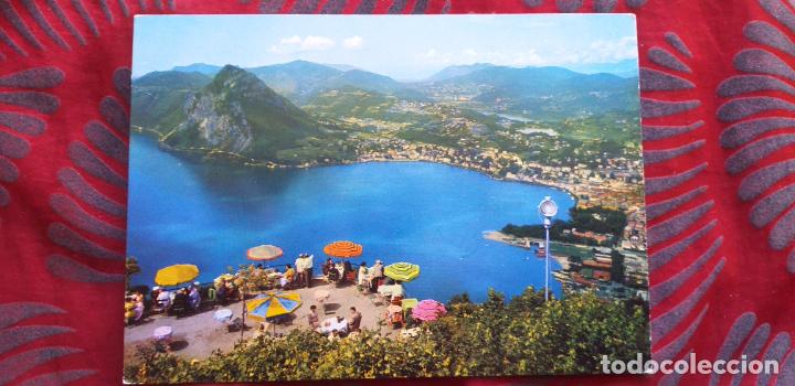 Postais: SUIZA-V53-ESCRITA-LUGANO-PANORAMA DEL MONTE BRE